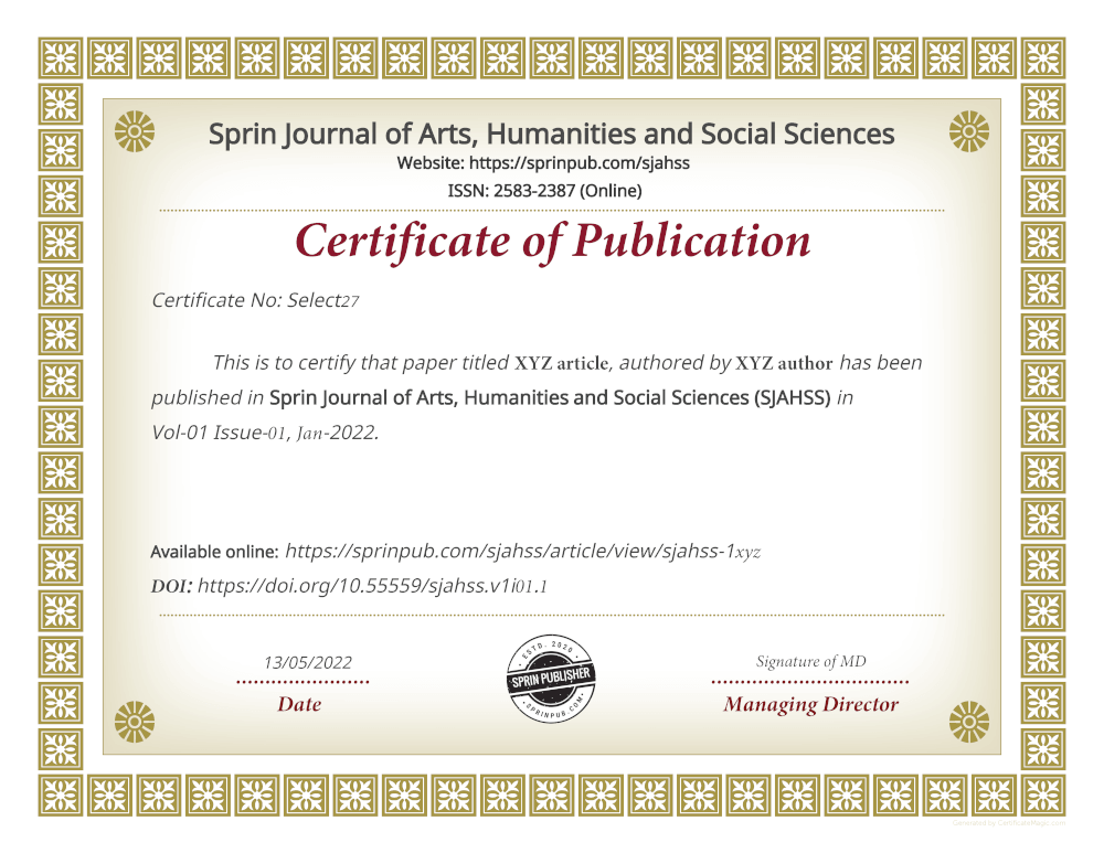 Publication Certificate